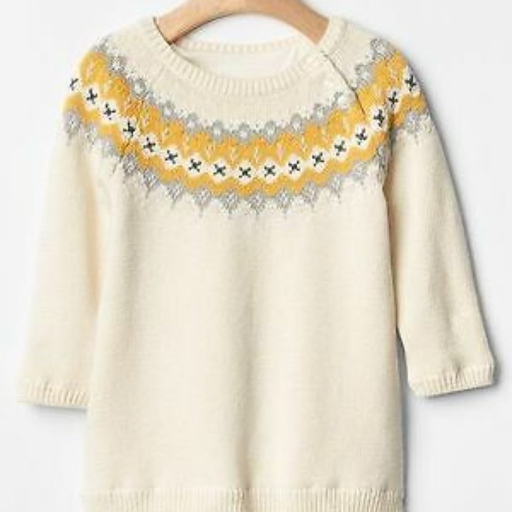 BabyGAP Baby GAP Ivory Fair Isle Sweater Dress